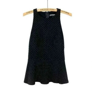 Attitude Womens Small Black Peplum Sleeveless Blouse Work Office